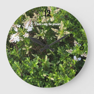Wand-Uhr mit Blumenhintergrund Große Wanduhr
