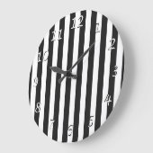Wand-Uhr mit schwarzem und weißem Streifen Große Wanduhr (Winkel)