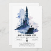 Wand Wielder Wizard Birthday Einladung (Vorne/Hinten)