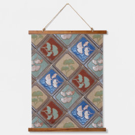 Wandaufhängung, Gingko-Blätter Wandteppich Mit Holzrahmen