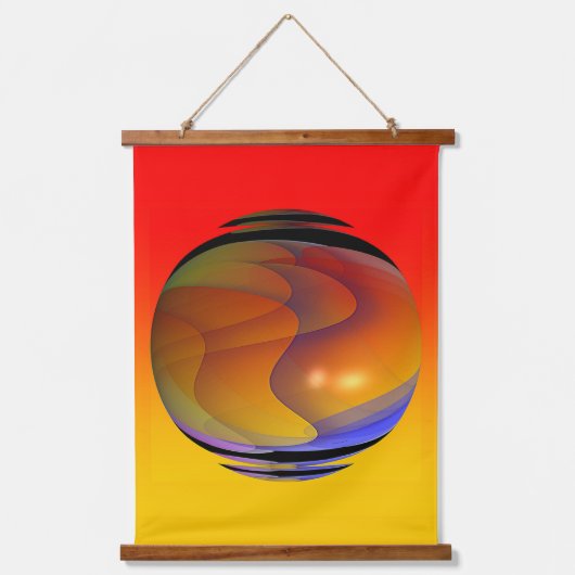 Wandband mit wirbelnden Orbwänden Wandteppich Mit Holzrahmen (Vorderseite)