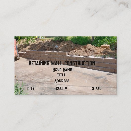 Wandbauweise Visitenkarte (Vorderseite)