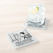 Wandbefestigung Glasuntersetzer (Schrägansicht)