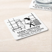 Wandbefestigung Rechteckiger Pappuntersetzer (angewinkelt)