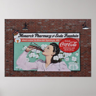 Wandbild feiert Route 66, Baxter Springs, Kansas Poster
