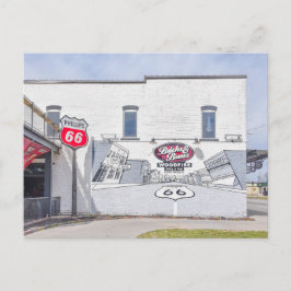 Wandbild mit Route 66-Schild in Kansas Postkarte