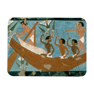 Wandbild vom Grab von Ipuy, Thebes, depic Magnet