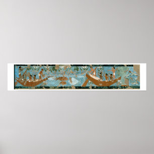 Wandbild vom Grab von Ipuy, Thebes, depic Poster