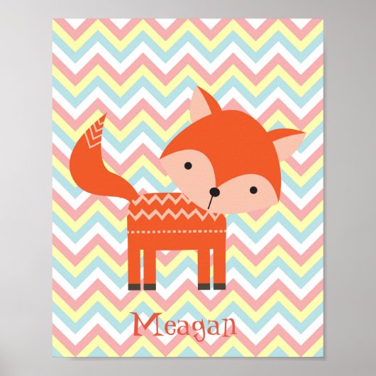 Wanddekor mit Fuchsmotiv aus Kinderzimmer Poster (Vorne)