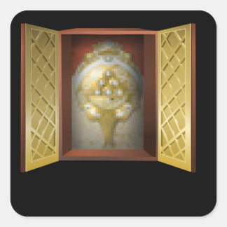 Wanddekor mit Glitch-Möbeln Quadratischer Aufkleber