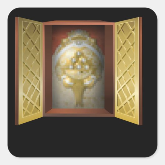 Wanddekor mit Glitch-Möbeln Quadratischer Aufkleber (Vorderseite)