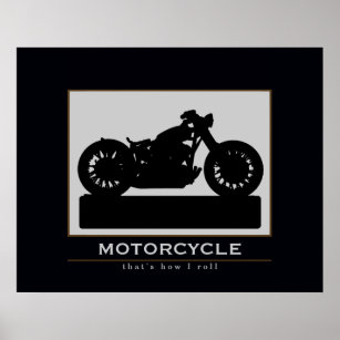 Wanddekor mit schwarzem Motorrad Poster