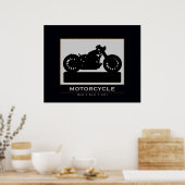 Wanddekor mit schwarzem Motorrad Poster (Küche)