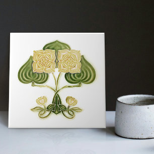 Wanddekoration Art Nouveau Vintage Antik Peranakan Fliese