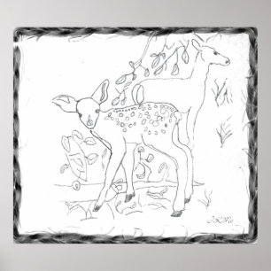 Wanddekoration mit Bleistift Poster