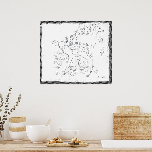 Wanddekoration mit Bleistift Poster (Küche)