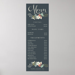 Wanddruck Spa Salon Schönheitssalon Menü Preislist Poster