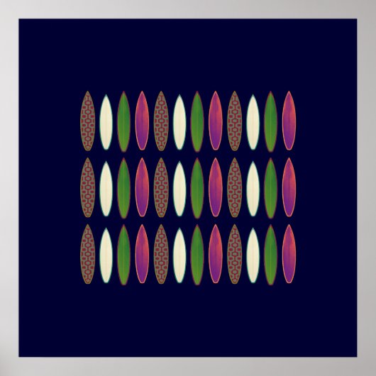 Wände mit Surfbrettern Poster (Vorne)