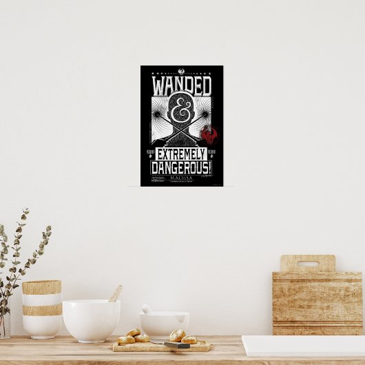 Wanded & Extremely Dangerous Wanted Poster - White (Küche)