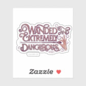 Wanded und extrem gefährliche Grafik - rosa Aufkleber (Blatt)