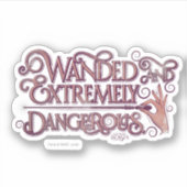 Wanded und extrem gefährliche Grafik - rosa Aufkleber (Vorderseite)