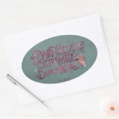 Wanded und extrem gefährliche Grafik - rosa Ovaler Aufkleber (Umschlag)