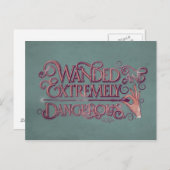 Wanded und extrem gefährliche Grafik - rosa Postkarte (Vorne/Hinten)