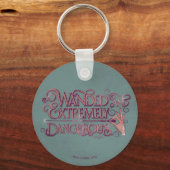 Wanded und extrem gefährliche Grafik - rosa Schlüsselanhänger (Vorderseite)