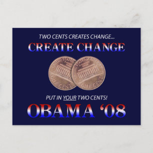 Wandel mit Obama schaffen Postkarte