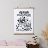 Wandeln mit Mops wie Kartoffelchips Wandteppich Mit Holzrahmen (Schlafzimmer)