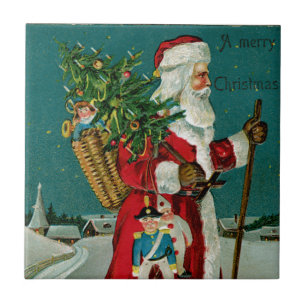 Wandelnder Weihnachtsmann Fliese
