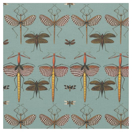 Wandelndes Blatt, Laubheuschrecken und Libellen Stoff (Nahaufnahme)