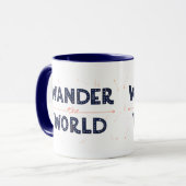 Wander die Welt - Retro-Reiseumarmung Tasse (Vorderseite Links)
