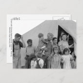 Wander- Familie während der Erbsen-Ernte -- 1939 Postkarte (Vorne/Hinten)