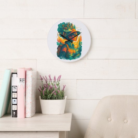 Wander far. Dream big. Live free. Große Wanduhr (Lesesaal)