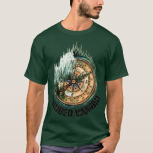 Wander Frau Erkundung Gehen Sie außerhalb Camping T-Shirt