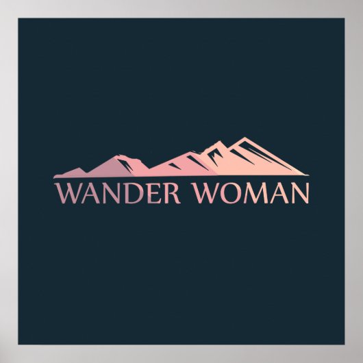 Wander-Frau Wandern Camping Poster (Vorne)