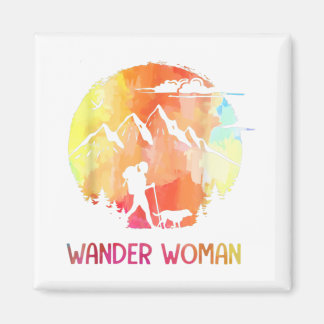 Wander FRAU Wandern Klettergarten Camping Magnet