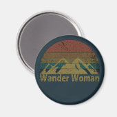 Wander Frau Wandern Magnet (Vorderseite/Rückseite)