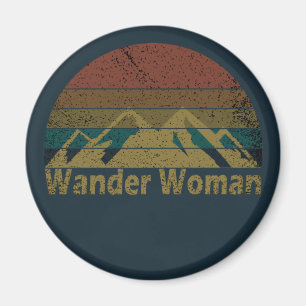 Wander Frau Wandern Magnet