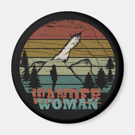 Wander Frau Wandern Magnet (Vorne)