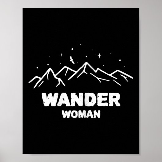 Wander Frau Wandern Wandern Bergsteigen Poster (Vorne)