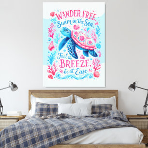 Wander Free Schwimm im Meer Leinwanddruck