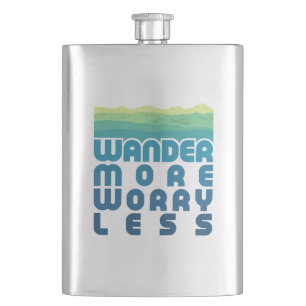 Wander mehr Besorgnis weniger/blaue Gradienten Flachmann