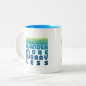 Wander mehr Besorgnis weniger / Blue Gradient Zweifarbige Tasse (Vorderseite Links)