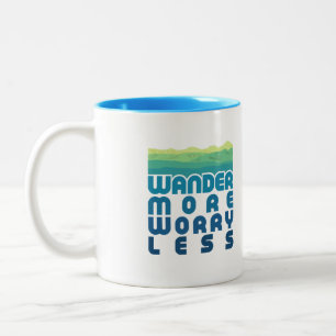Wander mehr Besorgnis weniger / Blue Gradient Zweifarbige Tasse
