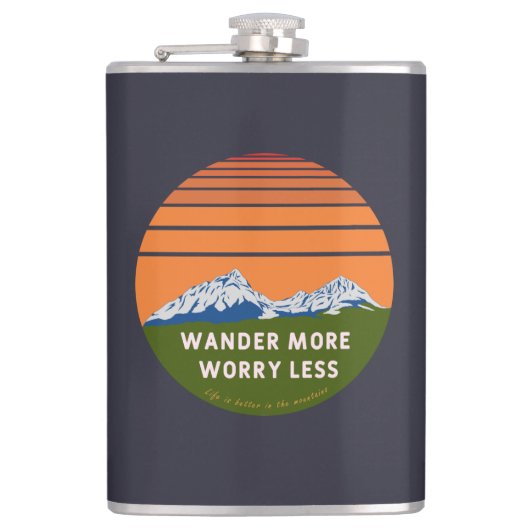 Wander mehr Sorgen weniger Flachmann (Vorderseite)