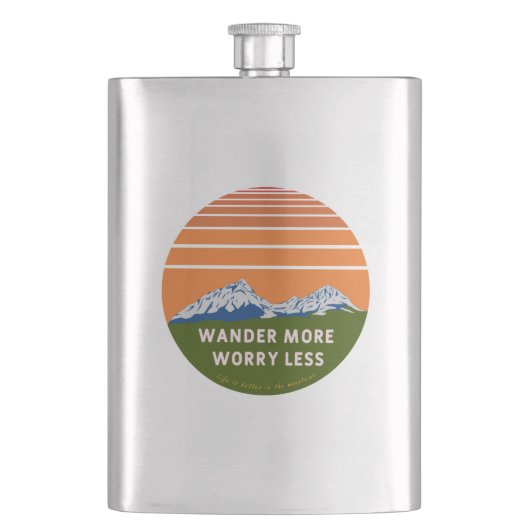 Wander mehr Sorgen weniger Flachmann (Vorderseite)