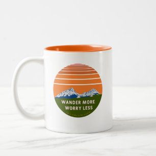 Wander mehr Sorgen weniger Zweifarbige Tasse