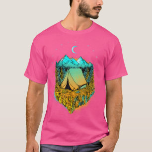 Wander mehr Wandern Camping Zelt Magisches Camp T-Shirt